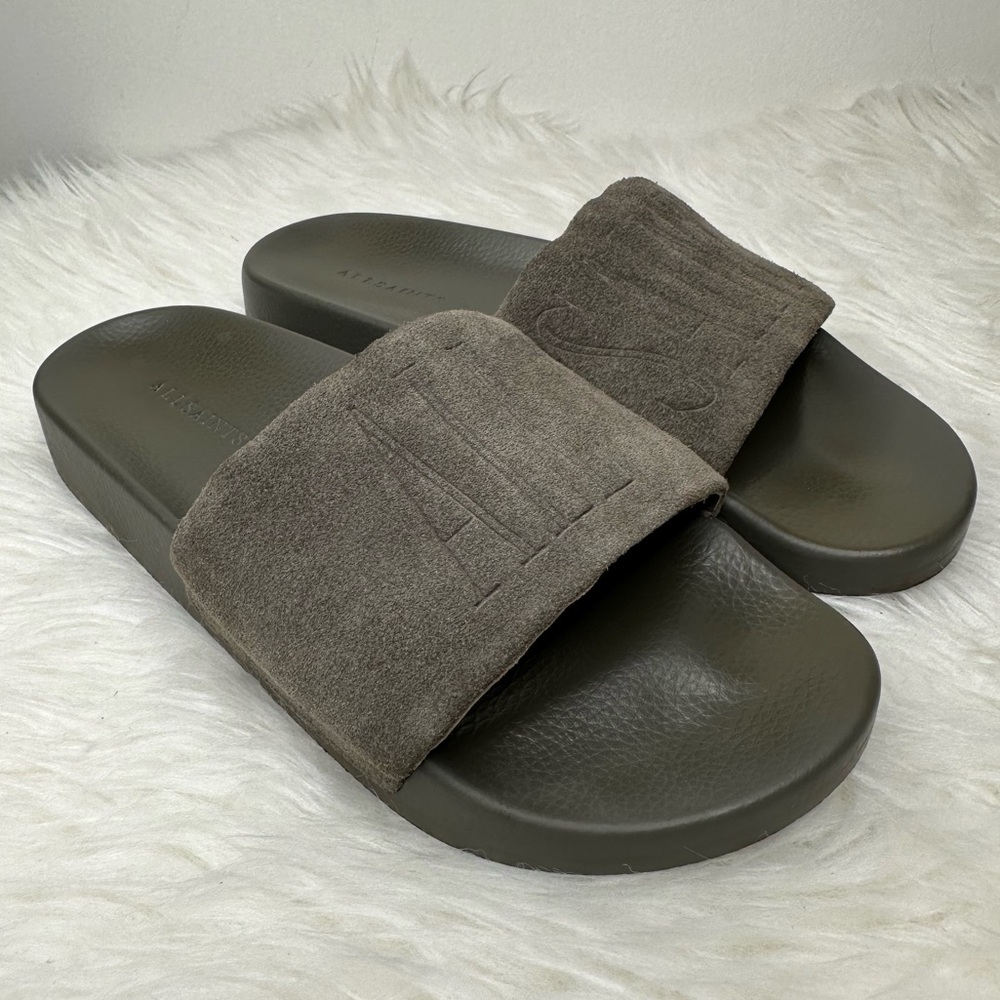 All Saints Men’s Sunland Suede Slide Sandals Size 8